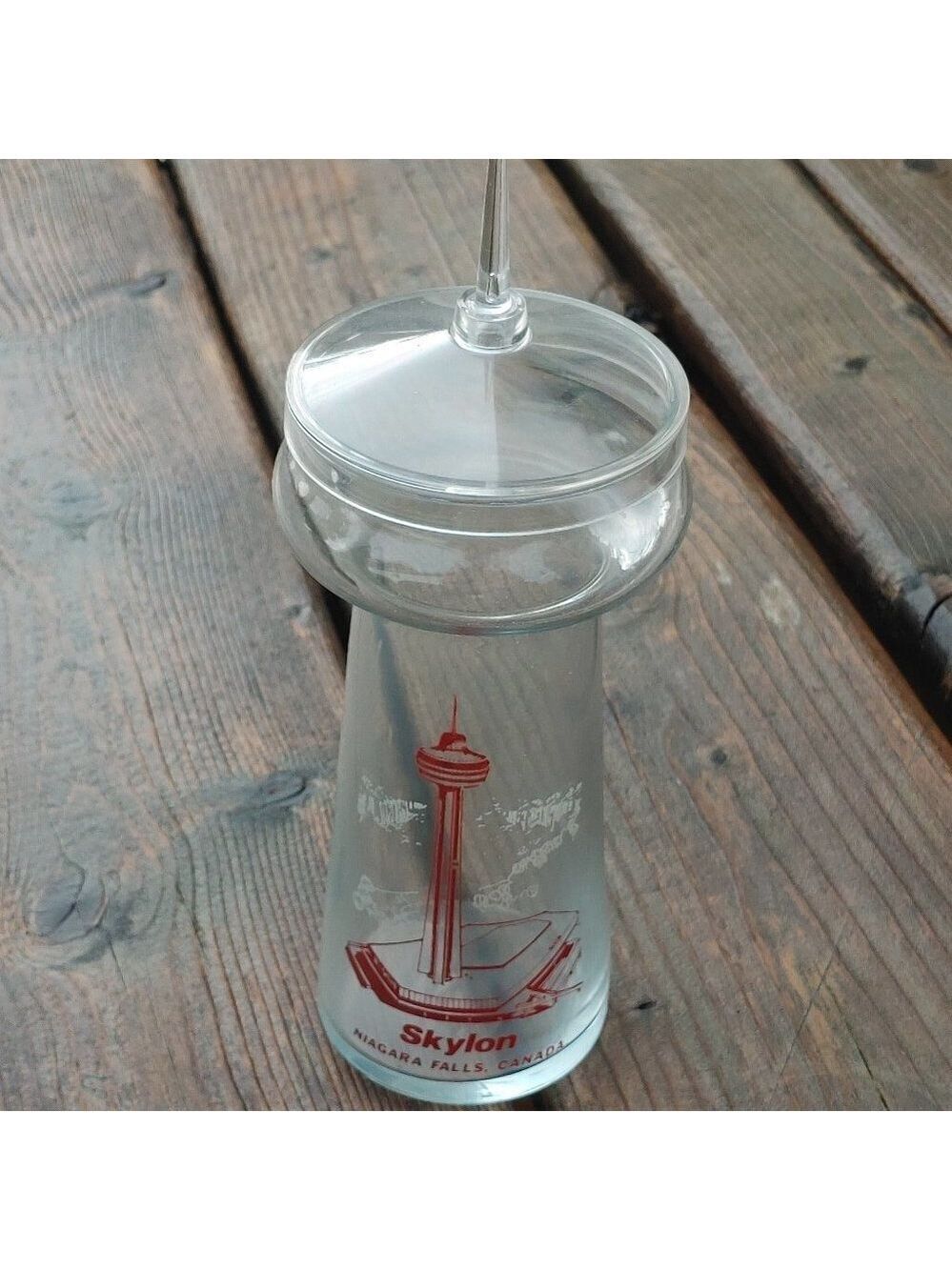 Vintage Skylon Tower Niagara Falls Canada Souvenir Glass & Plastic Acrylic Top
